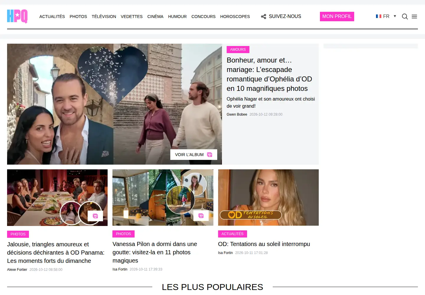 Captured homepage of hollywoodpq.com in the current scan