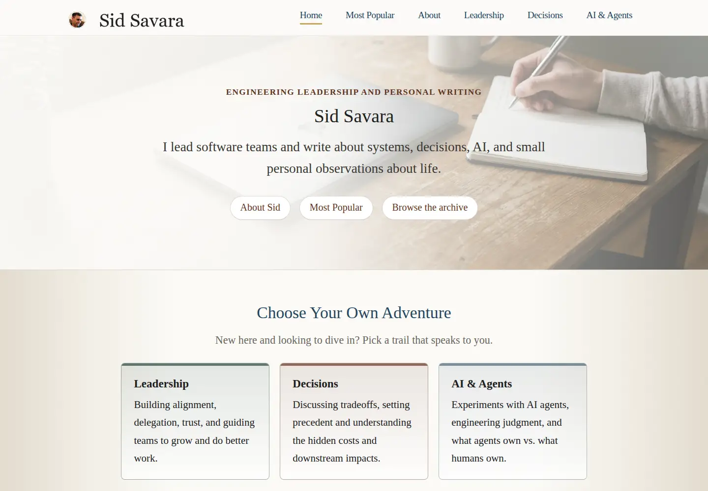 Screenshot of sidsavara.com