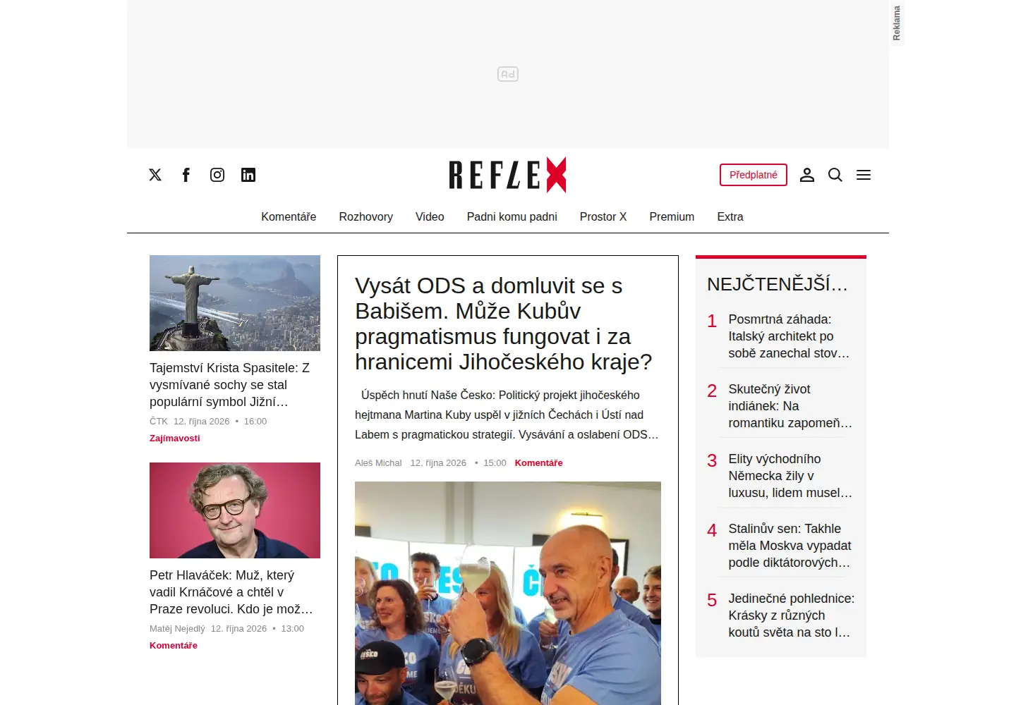 Screenshot of reflex.cz