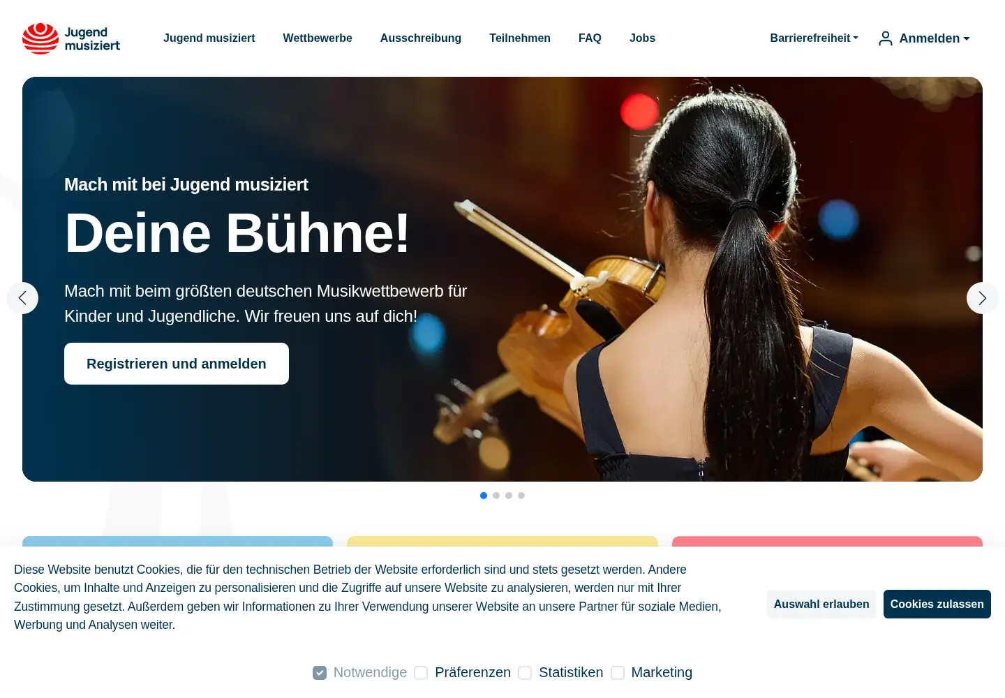 Captured homepage of jugend-musiziert.org in the current scan