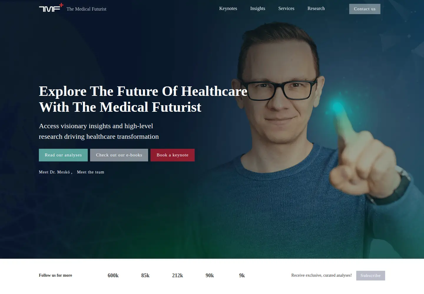 Captured homepage of medicalfuturist.com in the current scan
