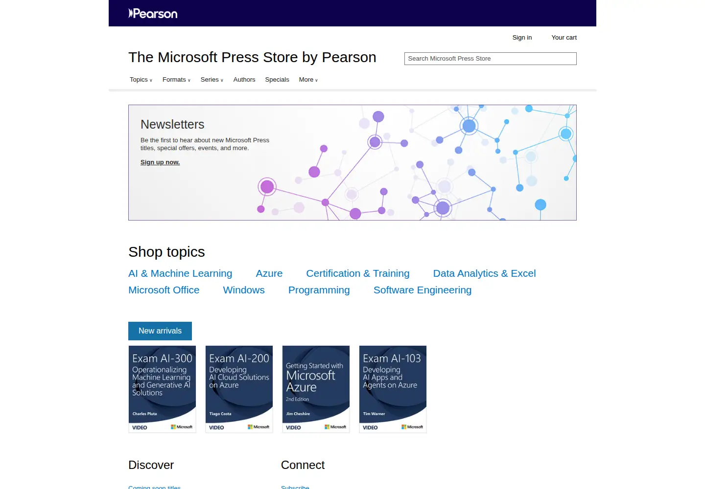 Captured homepage of microsoftpressstore.com in the current scan