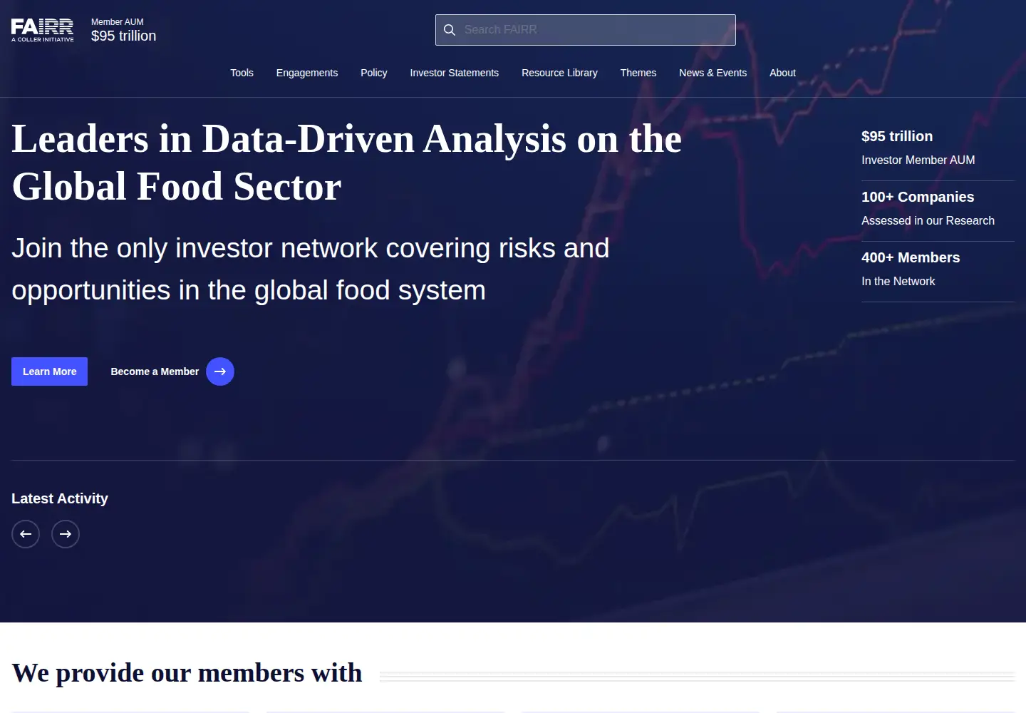 Captured homepage of fairr.org in the current scan