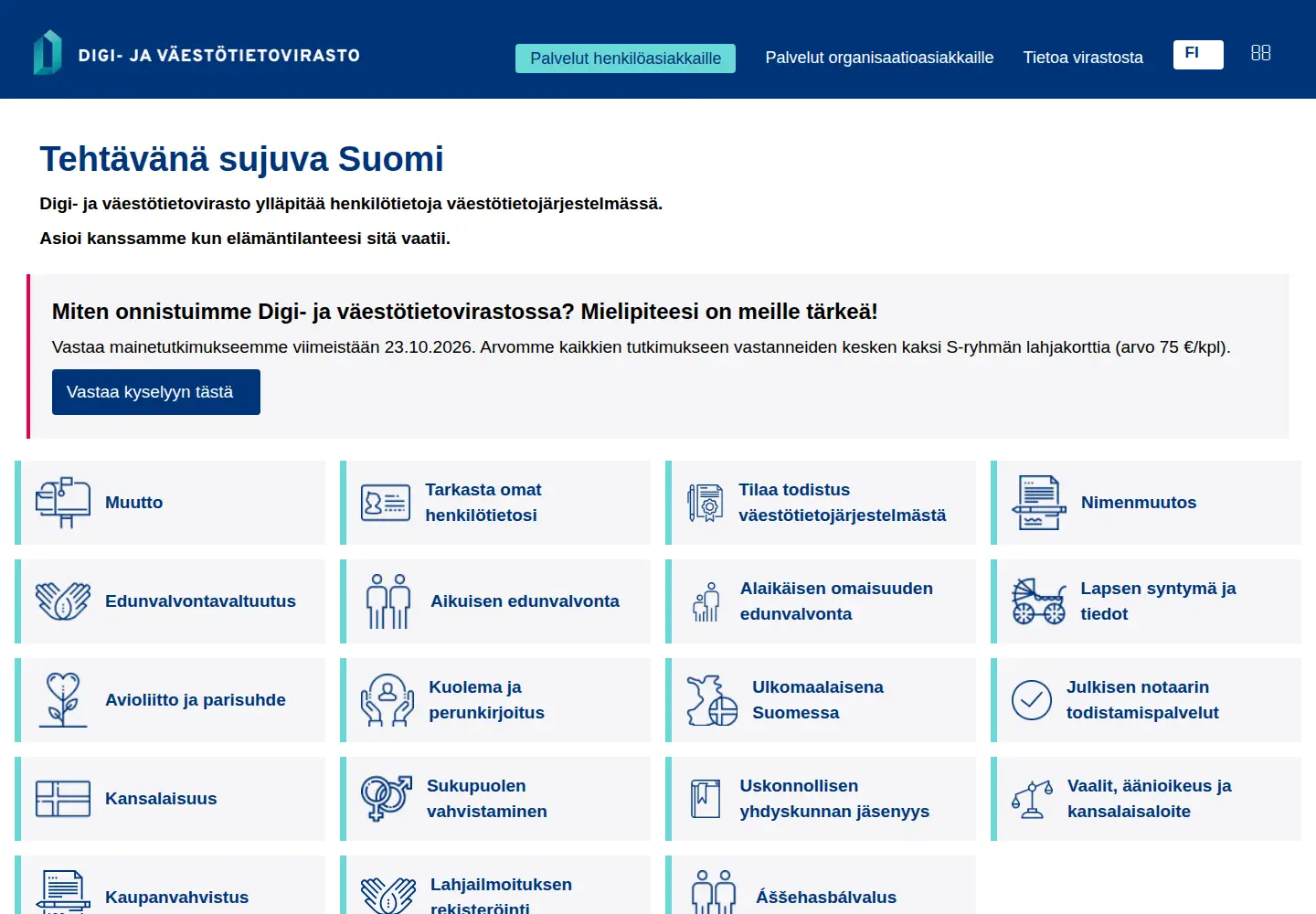 Screenshot of dvv.fi