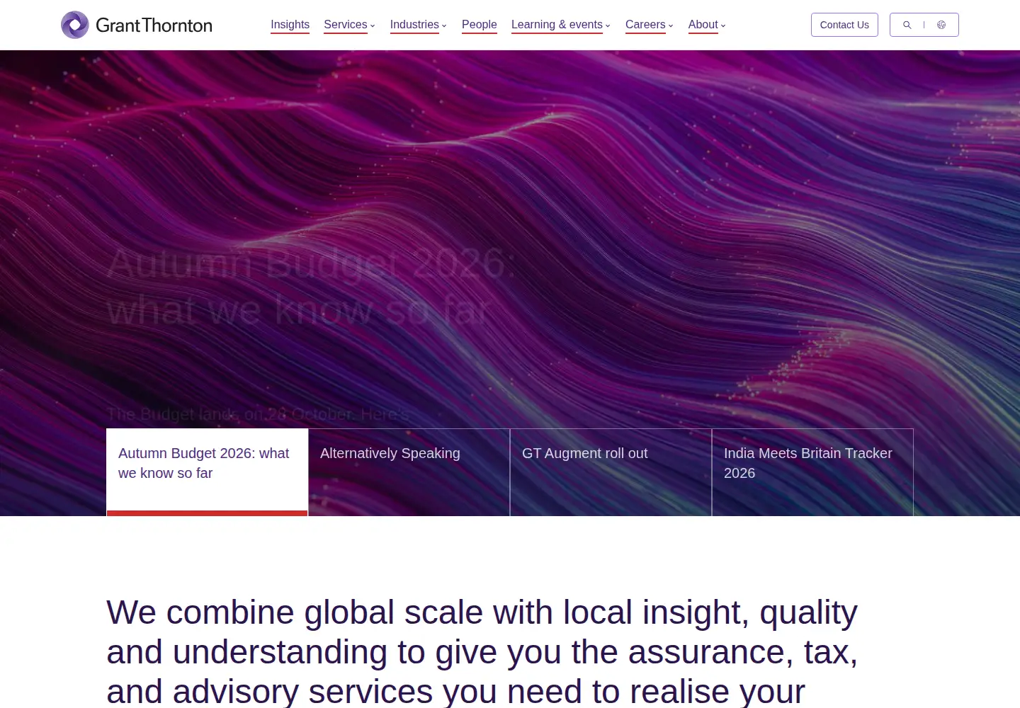 Captured homepage of grantthornton.co.uk in the current scan