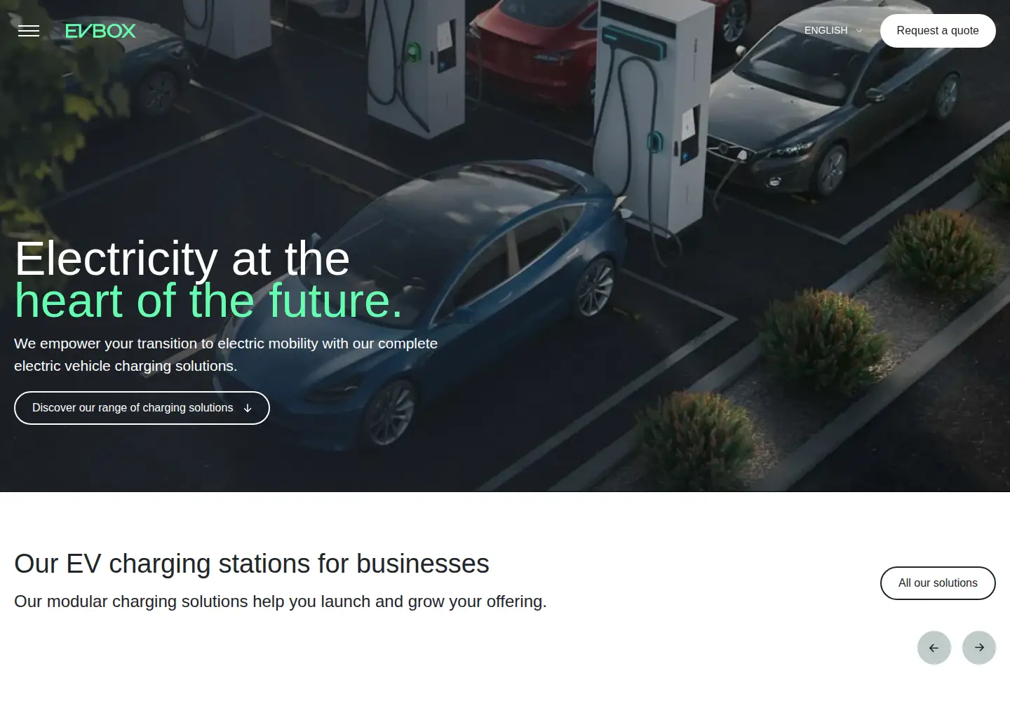 Screenshot of evbox.com