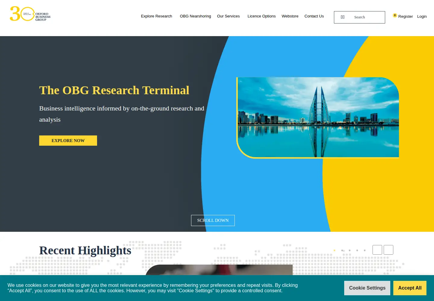 Captured homepage of oxfordbusinessgroup.com in the current scan