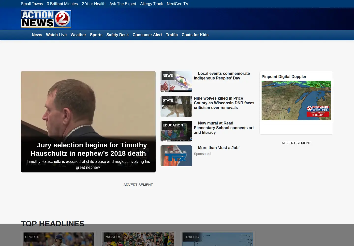 Captured homepage of wbay.com in the current scan