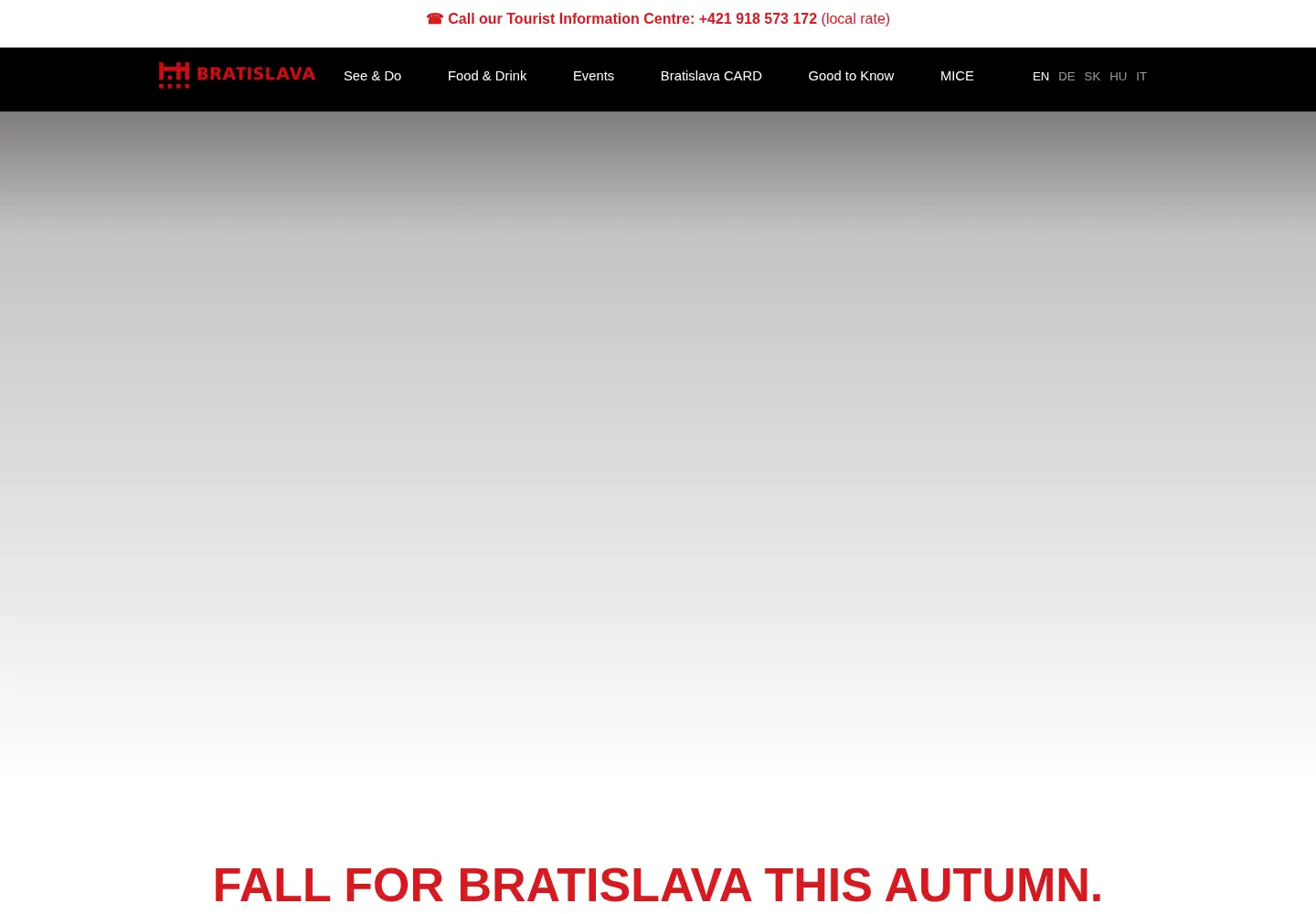 Captured homepage of visitbratislava.com in the current scan