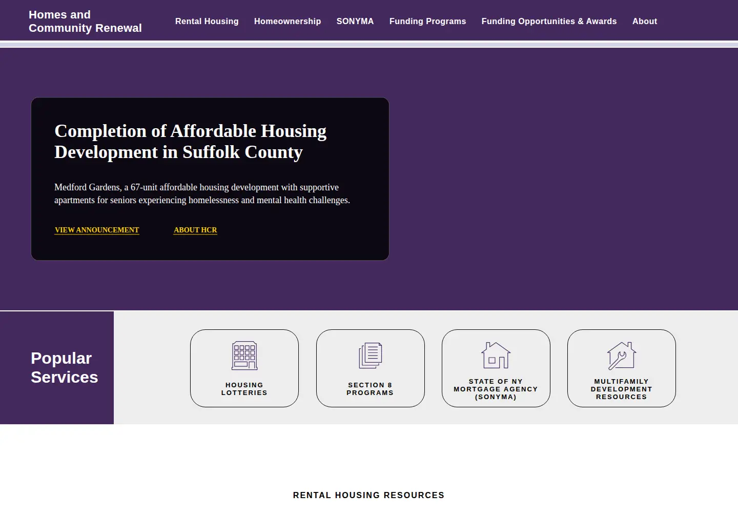 Screenshot of nyshcr.org