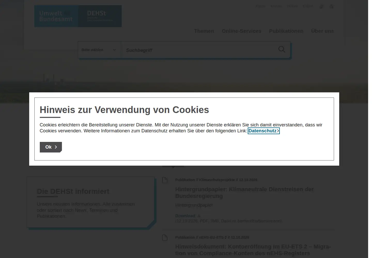 Screenshot of dehst.de