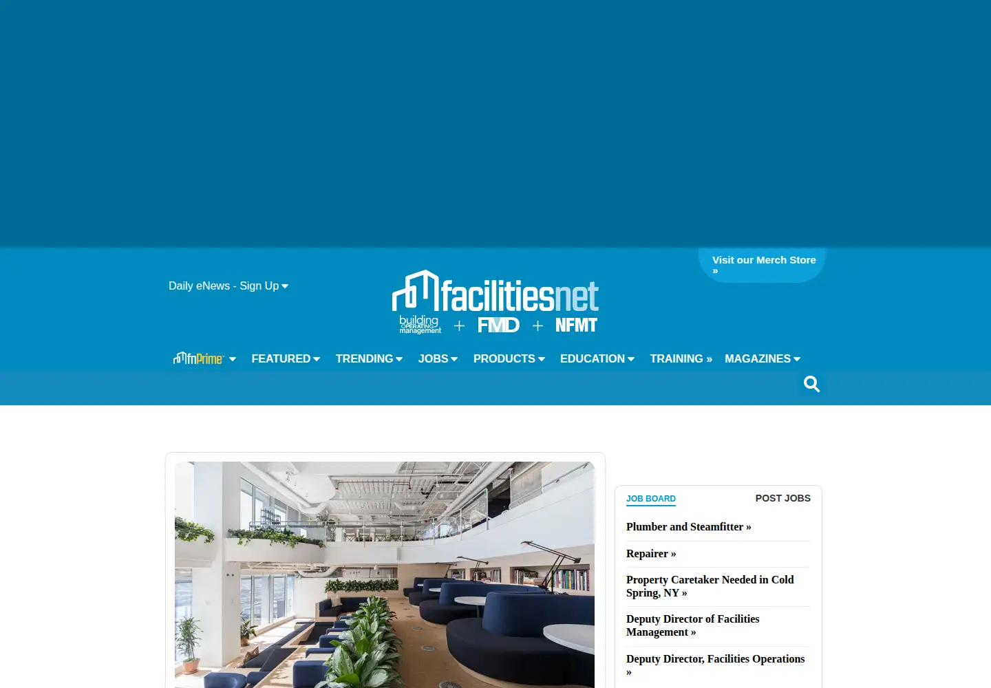 Captured homepage of facilitiesnet.com in the current scan