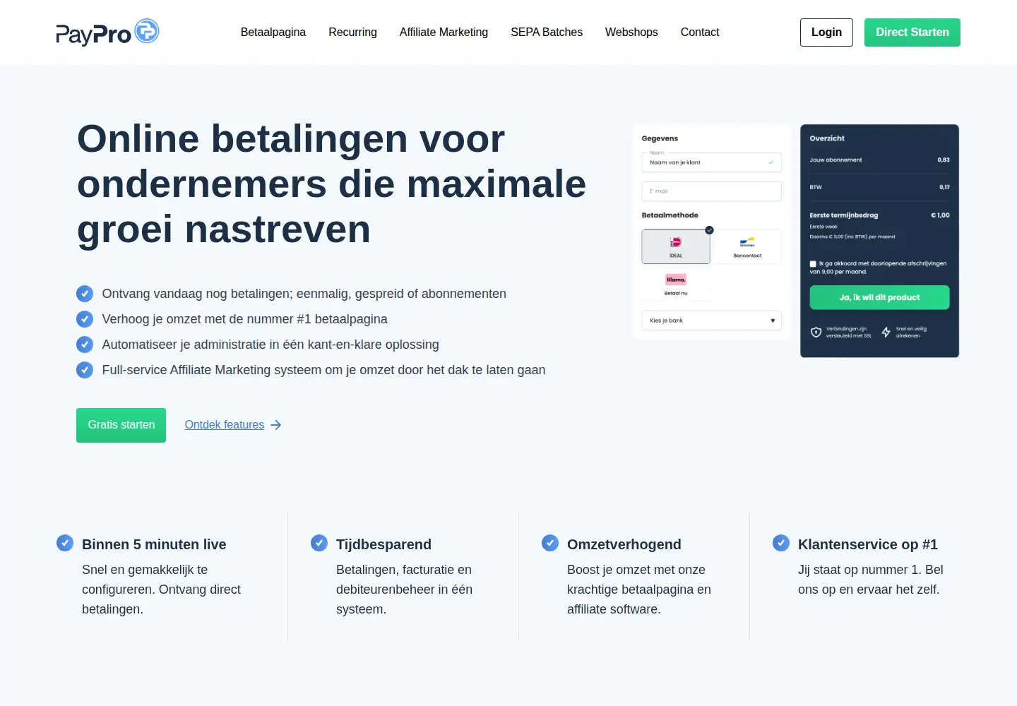 Screenshot of paypro.nl
