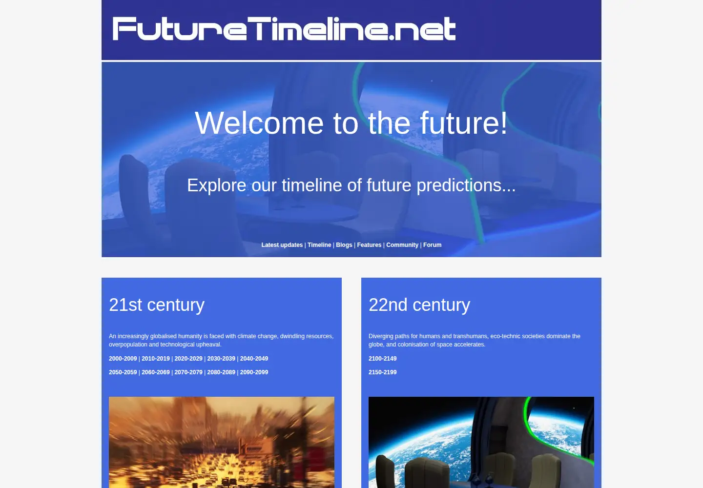 Screenshot of futuretimeline.net
