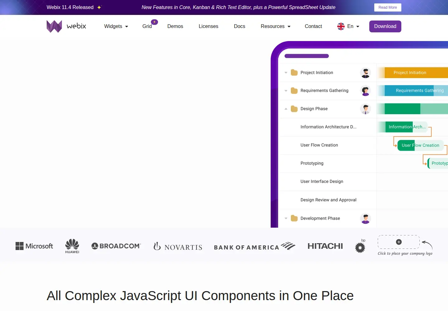 Captured homepage of webix.com in the current scan