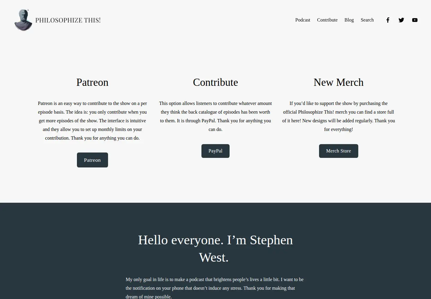 Screenshot of philosophizethis.org