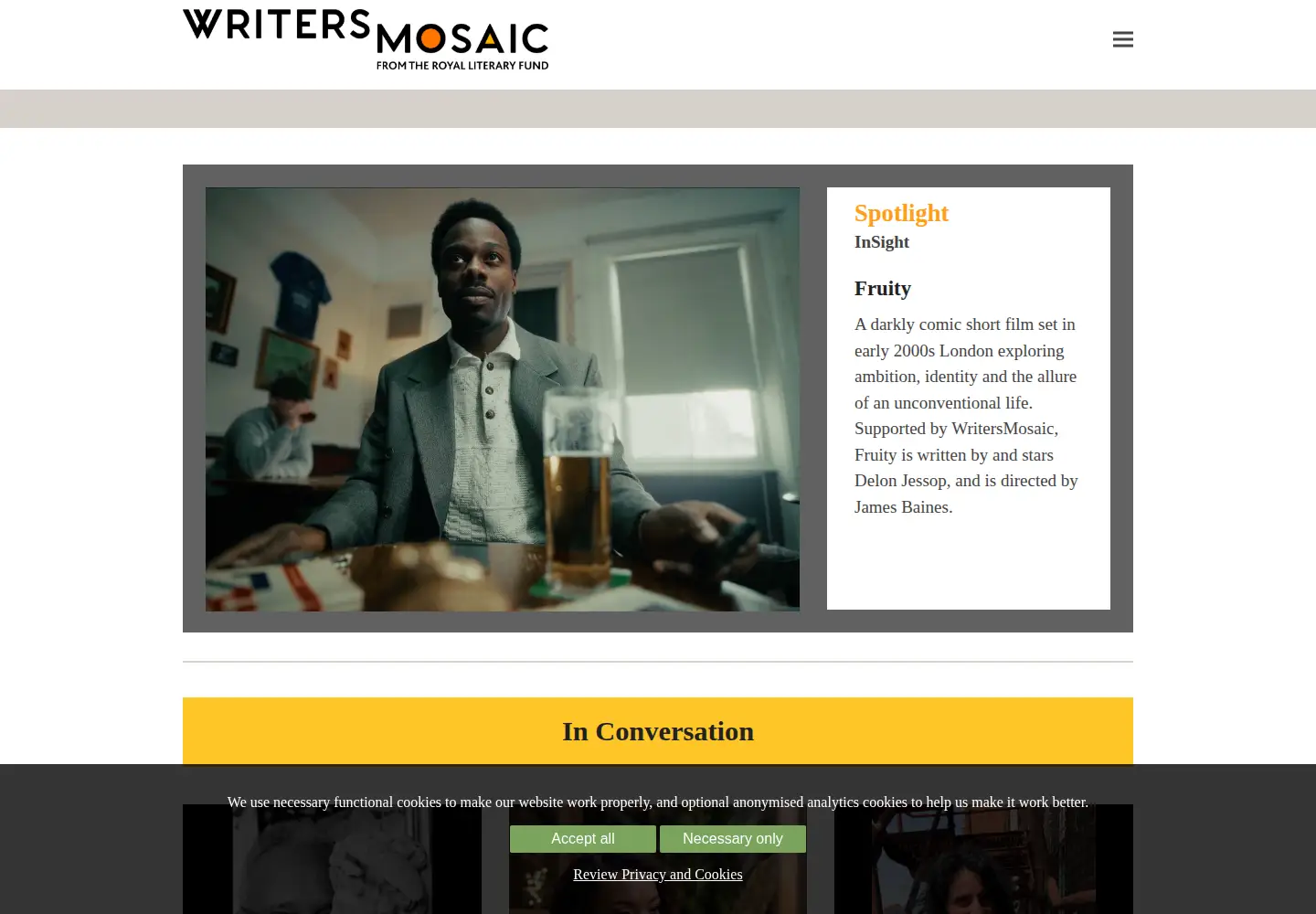 Screenshot of writersmosaic.org.uk