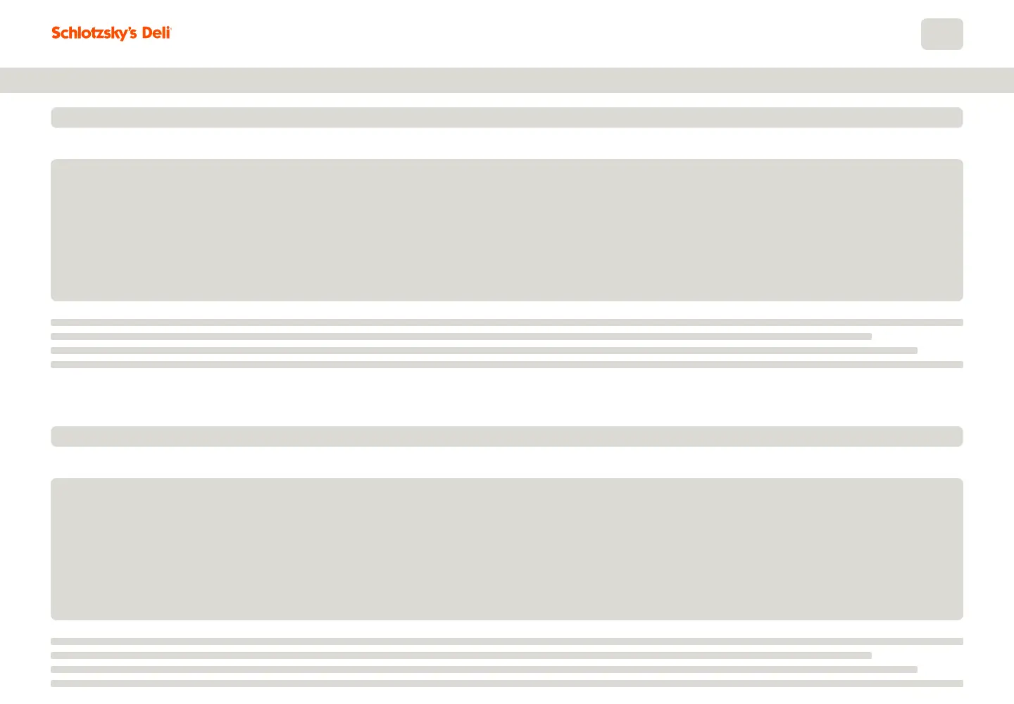 Captured homepage of schlotzskys.com in the current scan