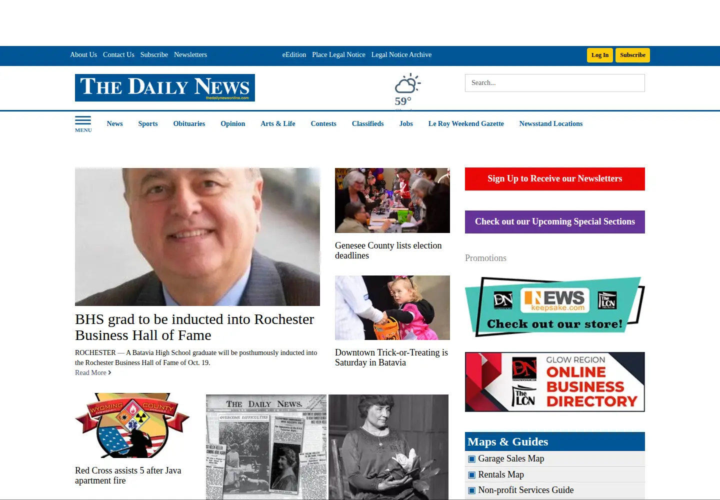 Captured homepage of thedailynewsonline.com in the current scan
