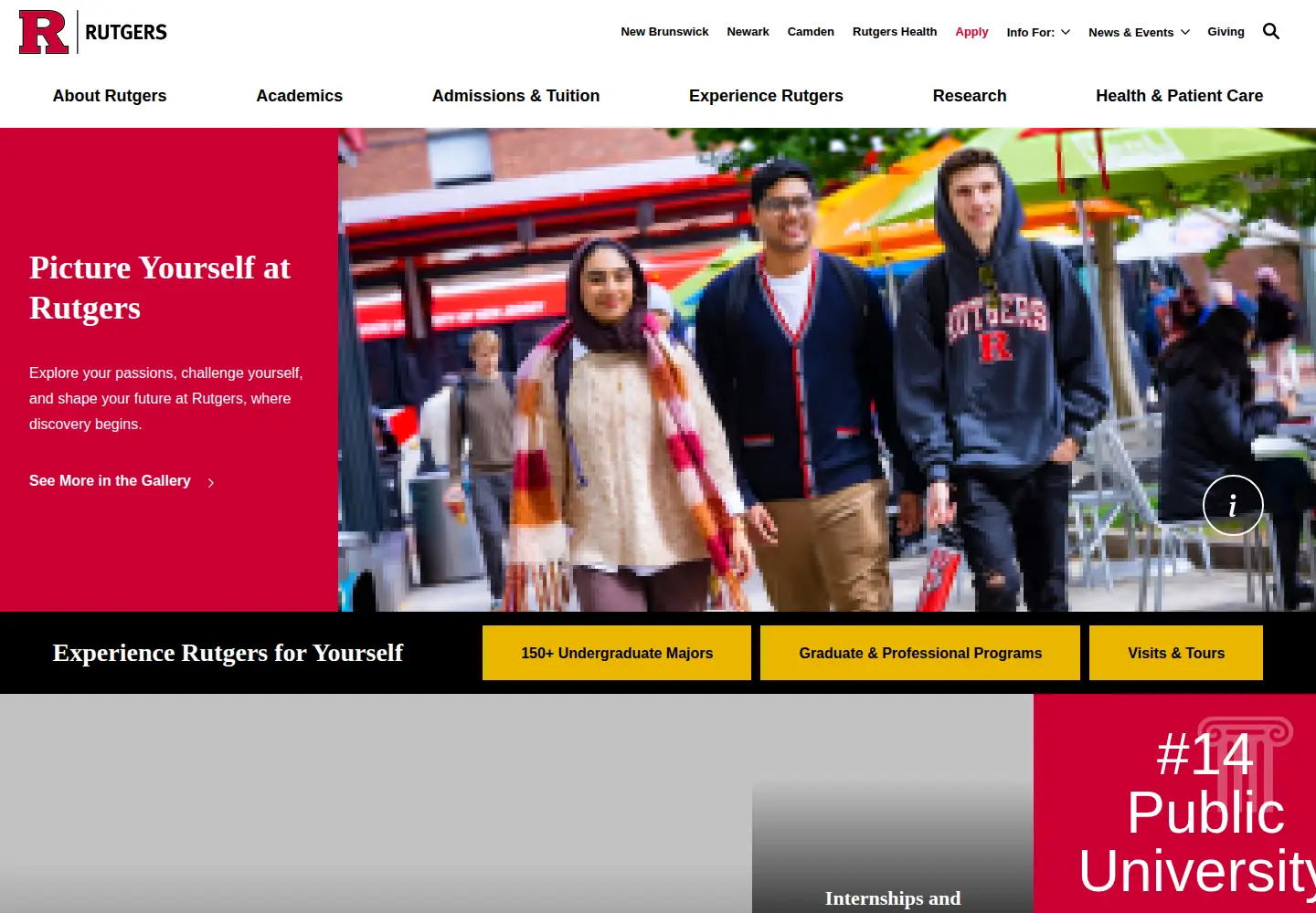Screenshot of rutgers.edu
