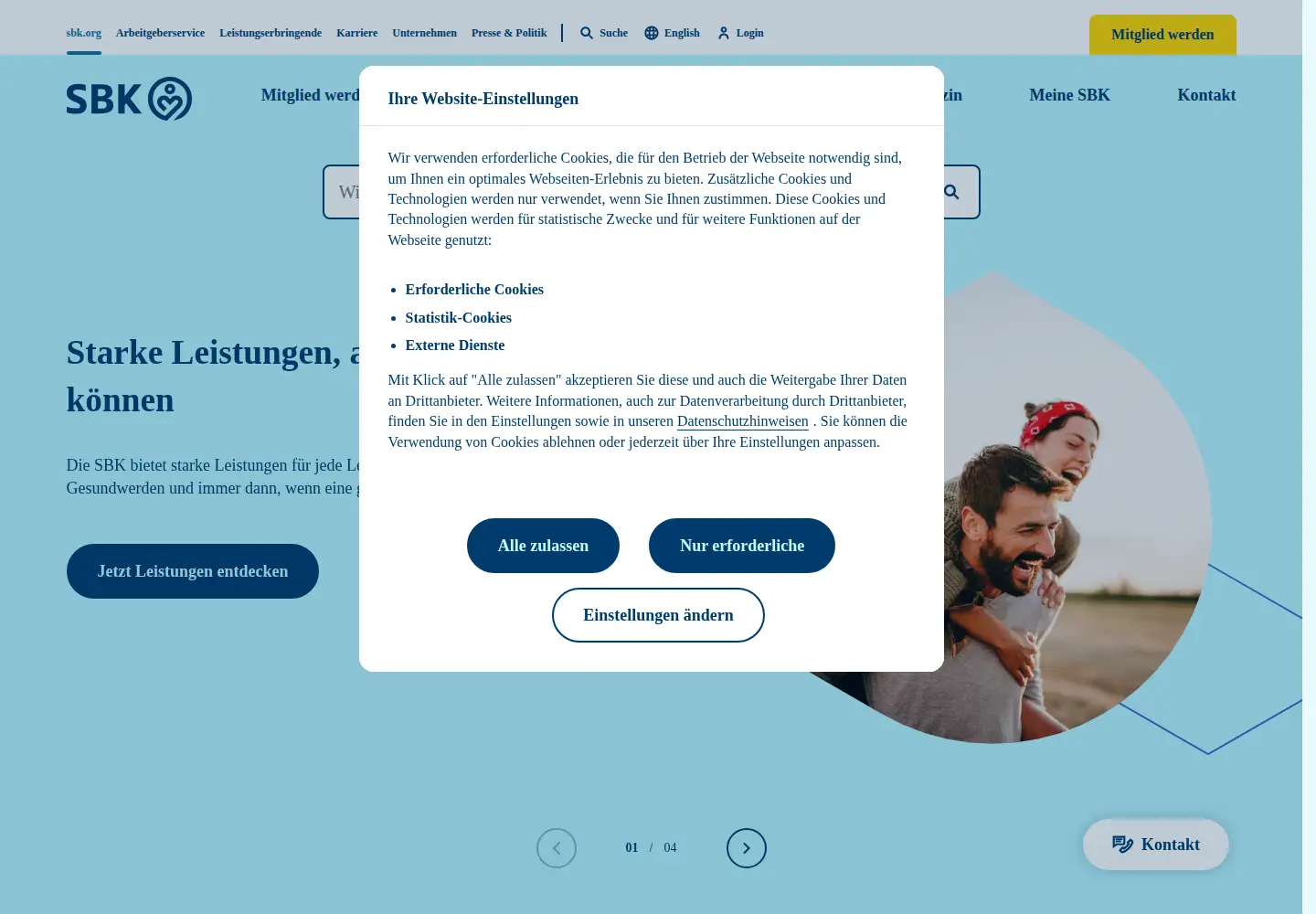 Screenshot of sbk.org