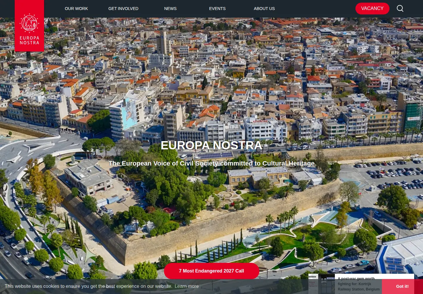 Screenshot of europanostra.org