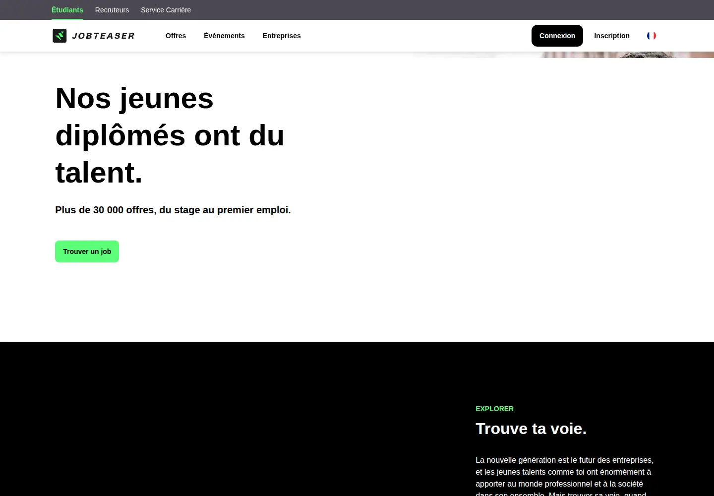 Captured homepage of jobteaser.com in the current scan