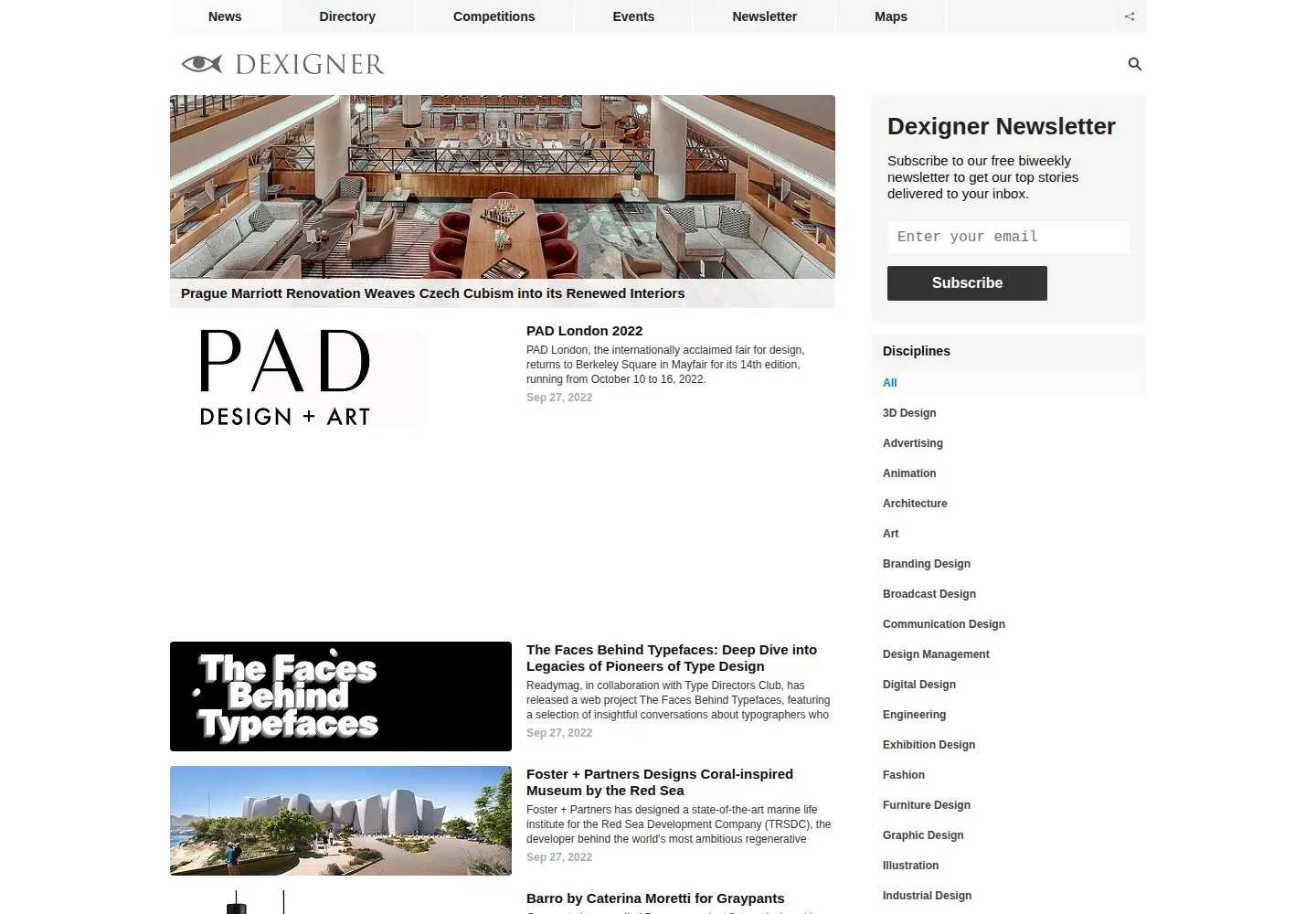 Captured homepage of dexigner.com in the current scan