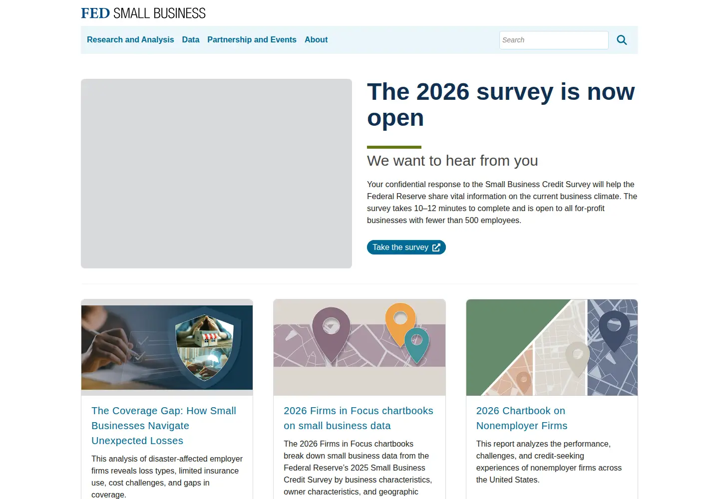 Captured homepage of fedsmallbusiness.org in the current scan