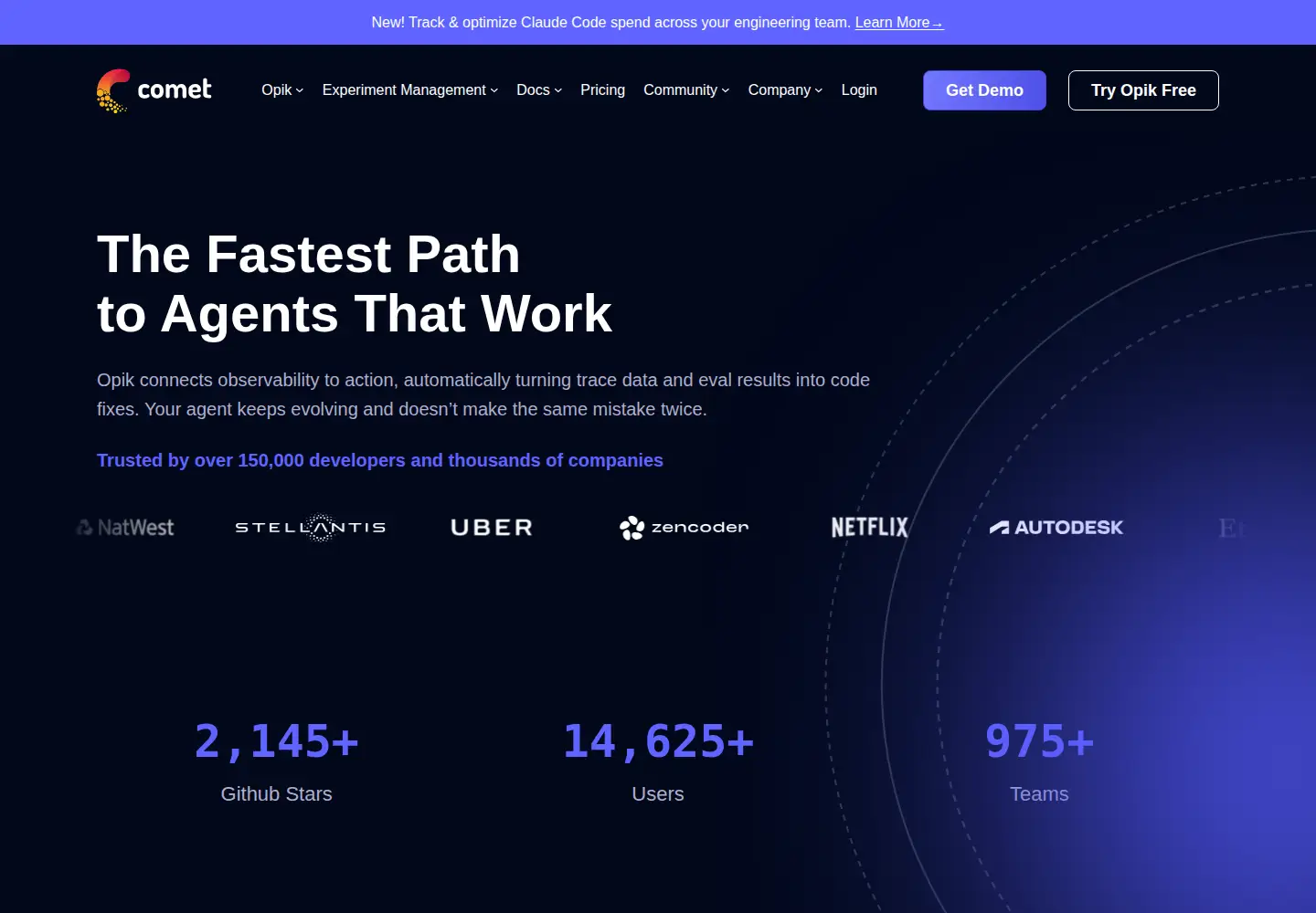 Captured homepage of comet.com in the current scan