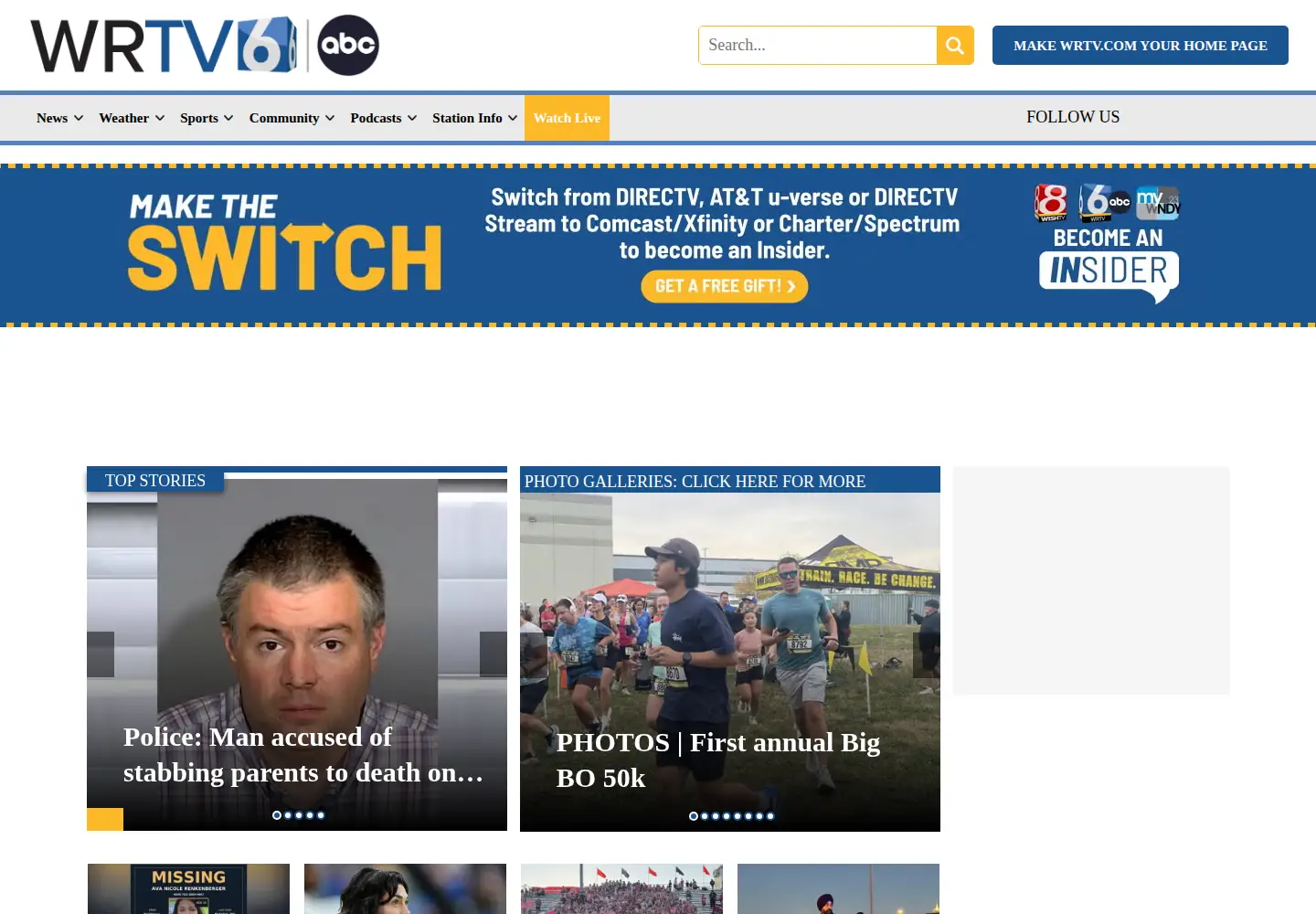 Captured homepage of wrtv.com in the current scan