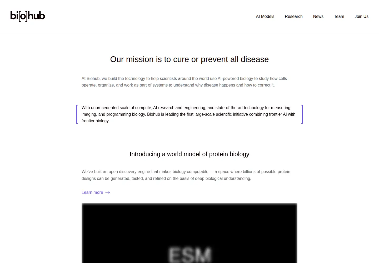 Captured homepage of czbiohub.org in the current scan