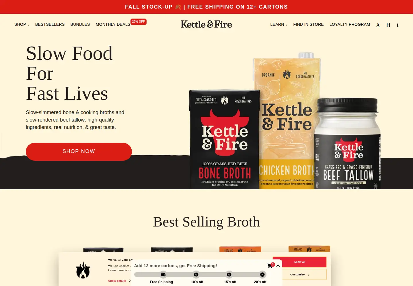 Screenshot of kettleandfire.com
