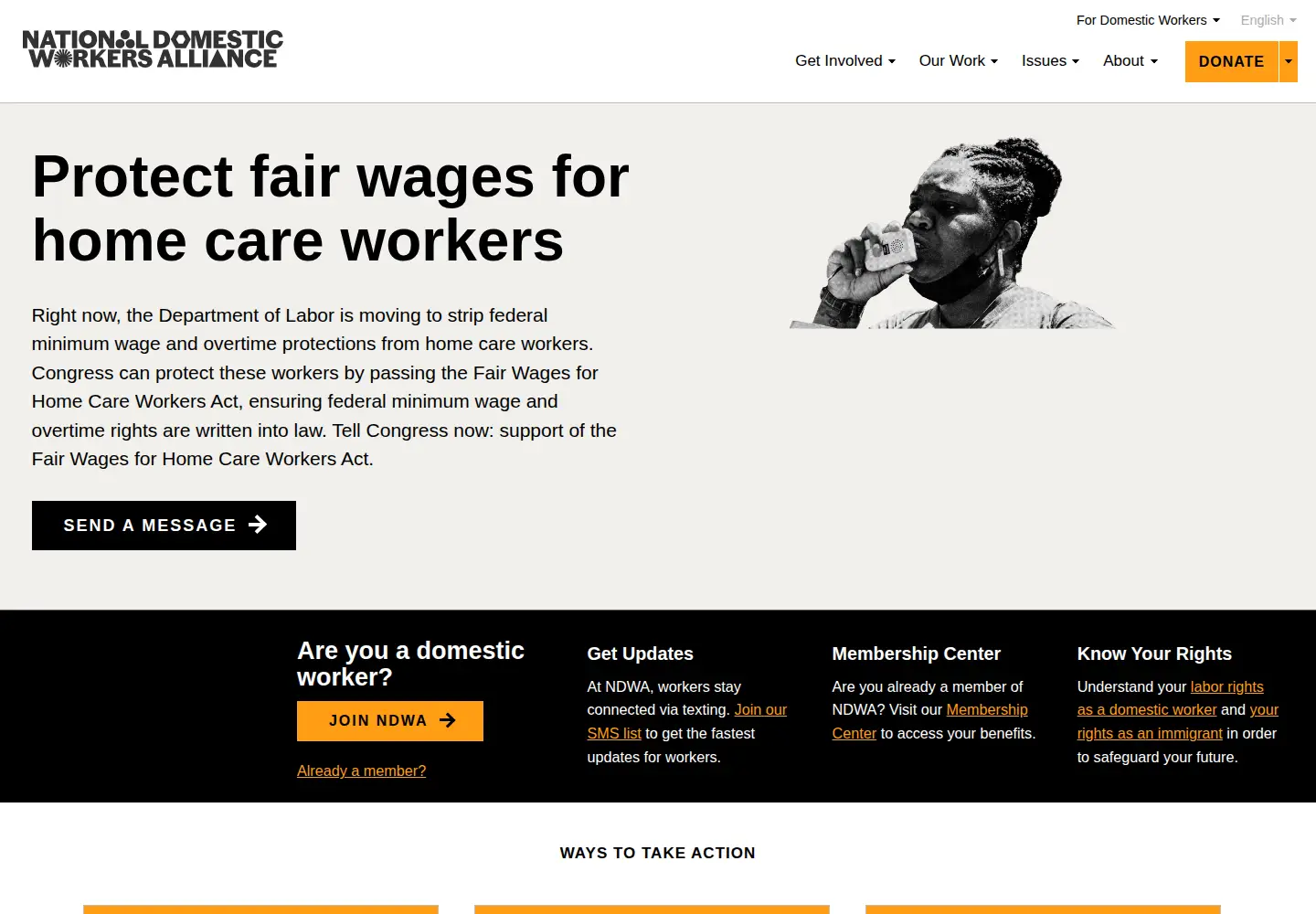 Screenshot of domesticworkers.org