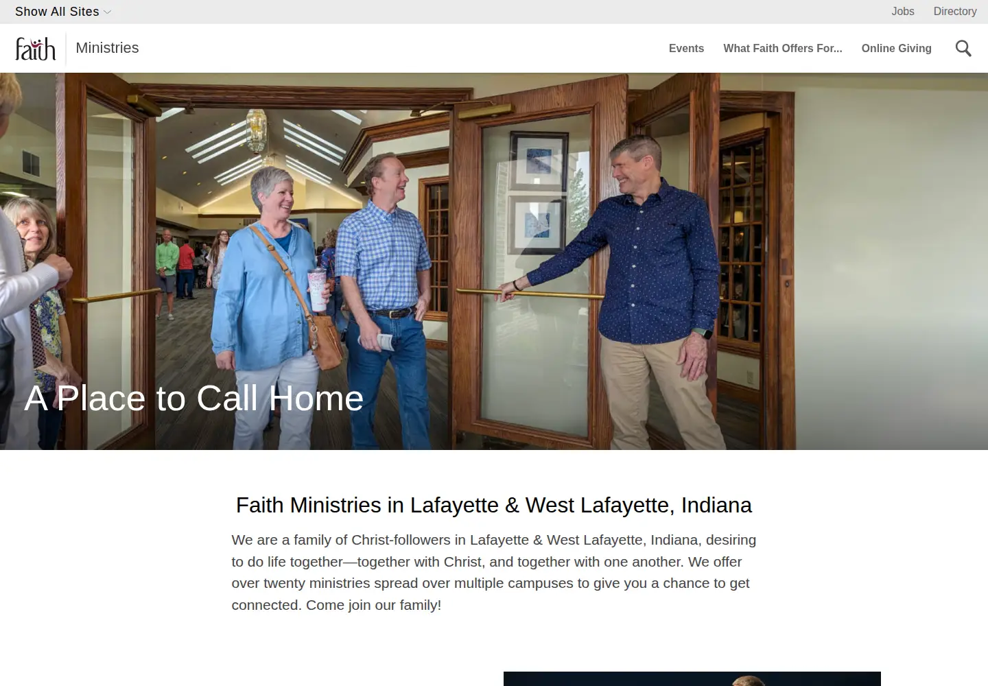 Screenshot of faithlafayette.org