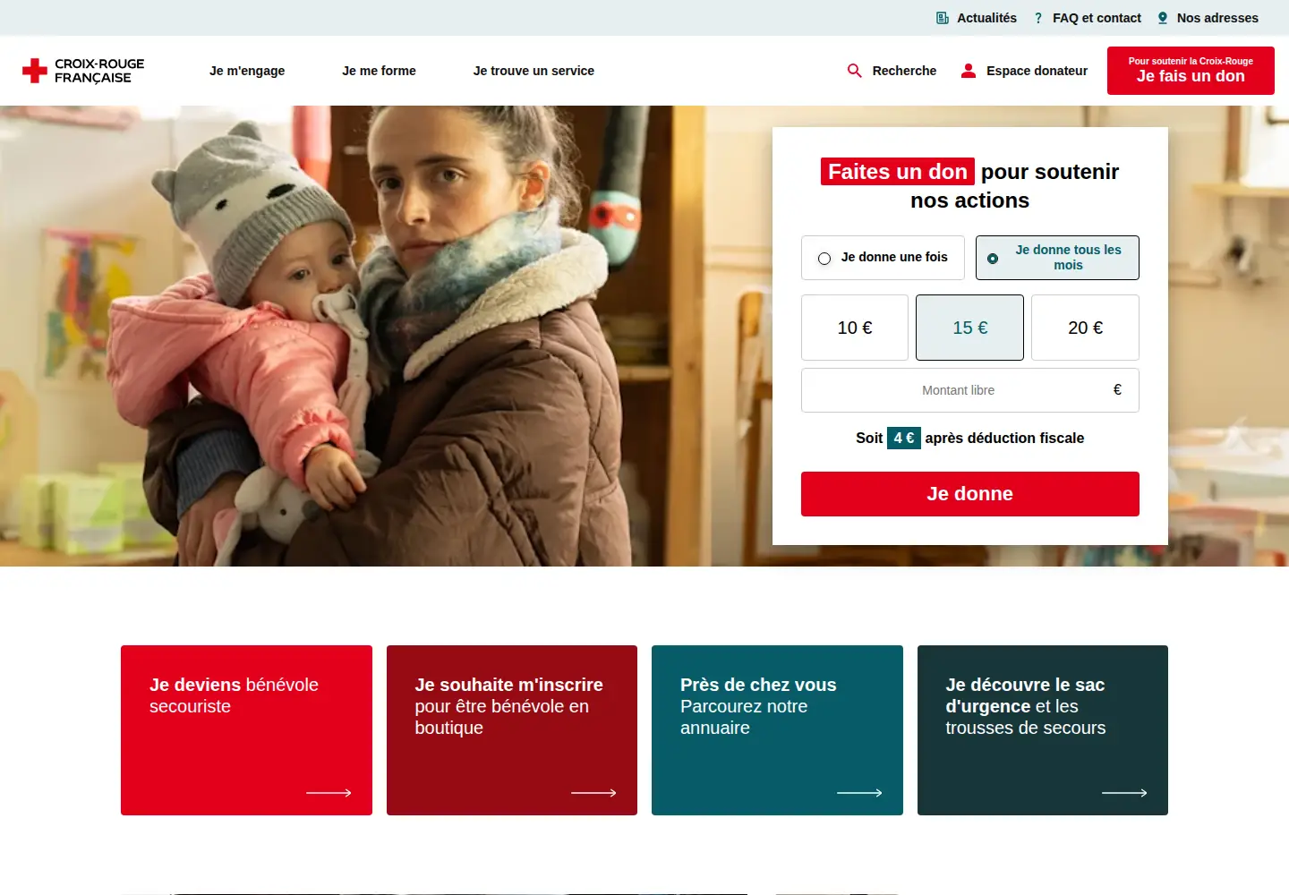 Screenshot of croix-rouge.fr