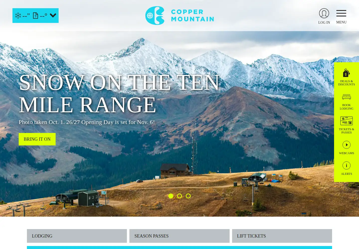 Captured homepage of coppercolorado.com in the current scan