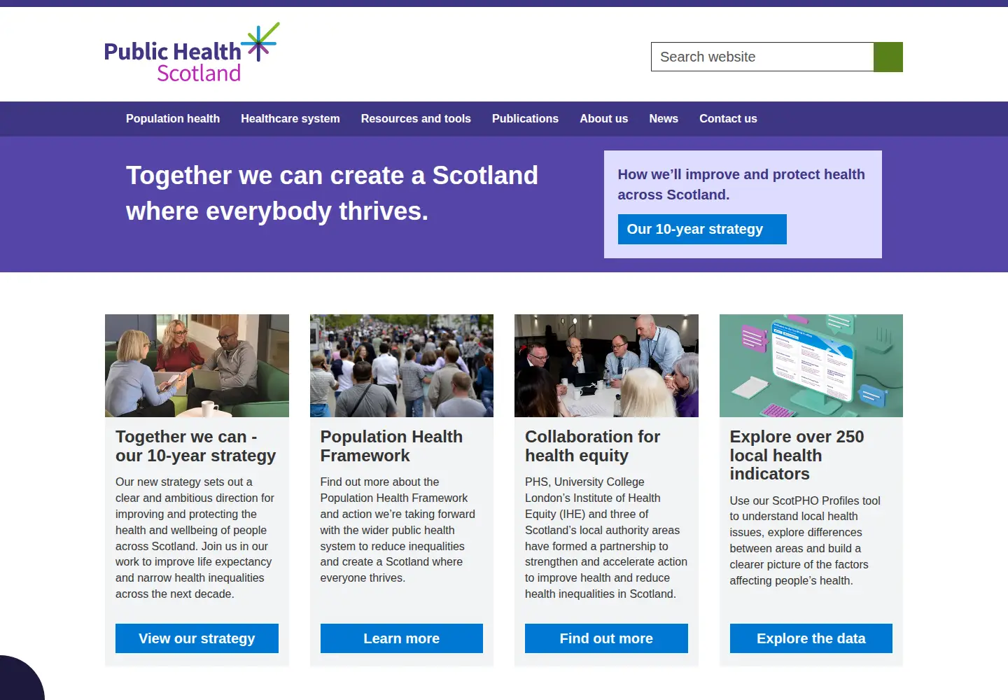 Screenshot of publichealthscotland.scot