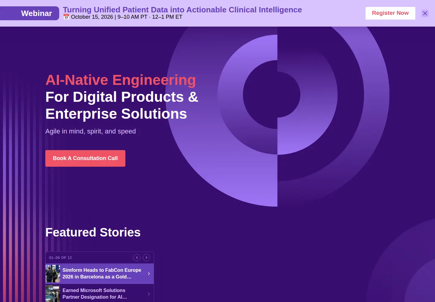 Screenshot of simform.com