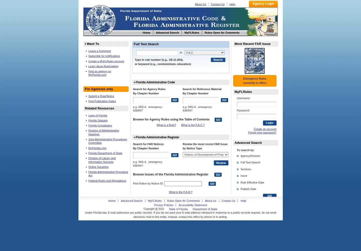 Screenshot of flrules.org