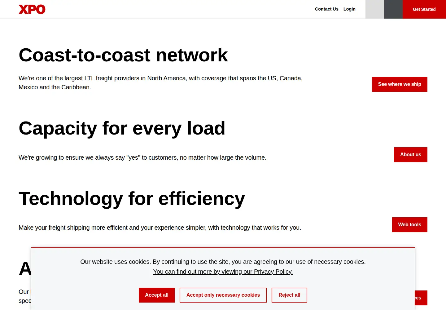 Screenshot of xpo.com