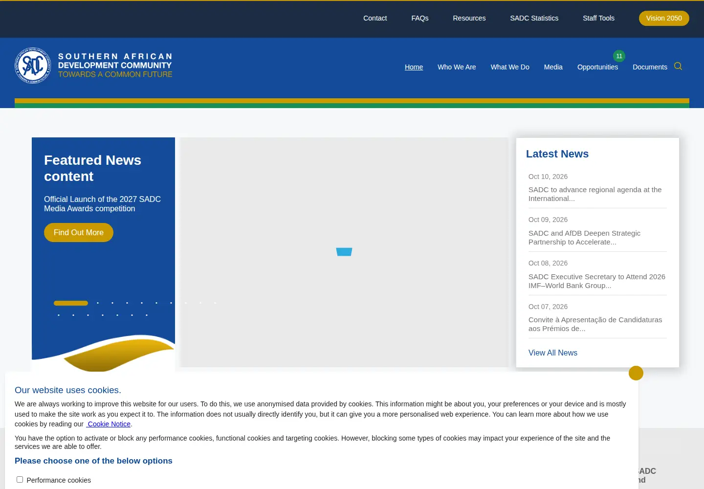 Screenshot of sadc.int