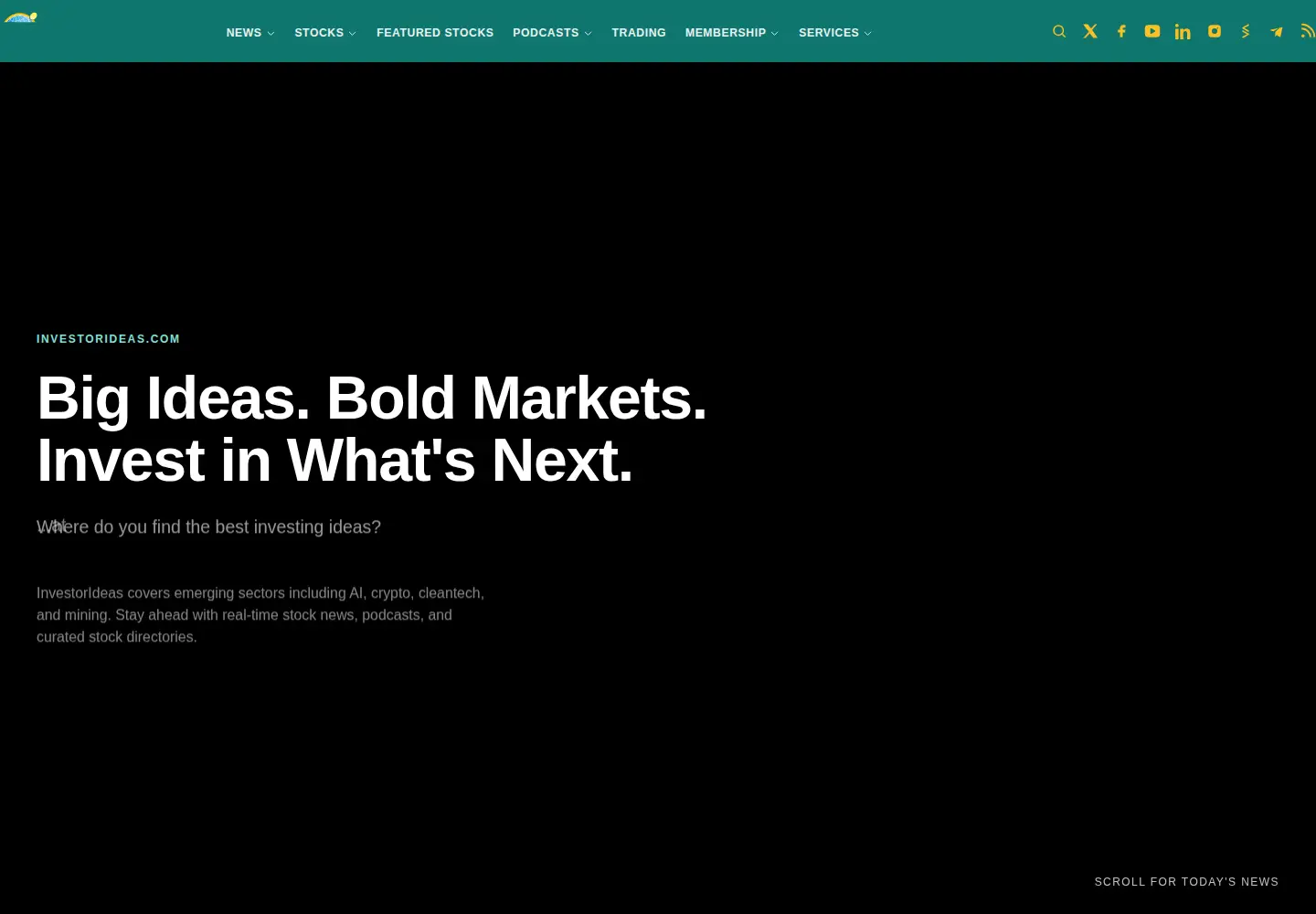 Screenshot of investorideas.com