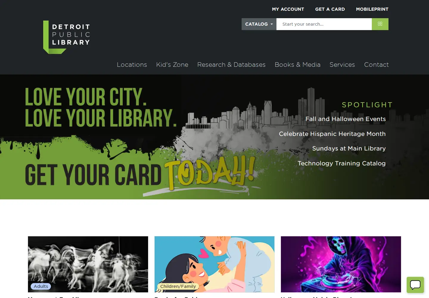 Screenshot of detroitpubliclibrary.org