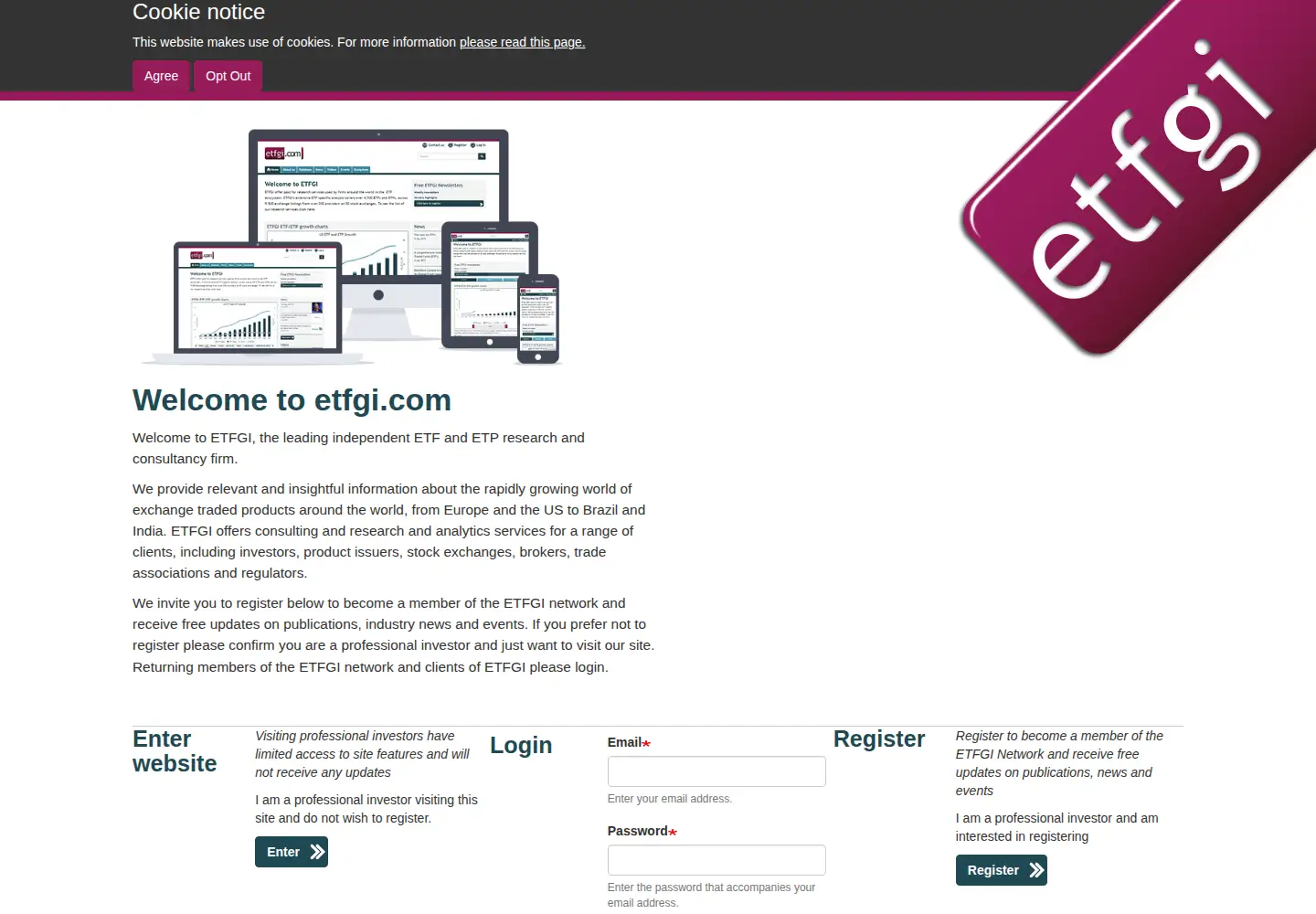 Captured homepage of etfgi.com in the current scan