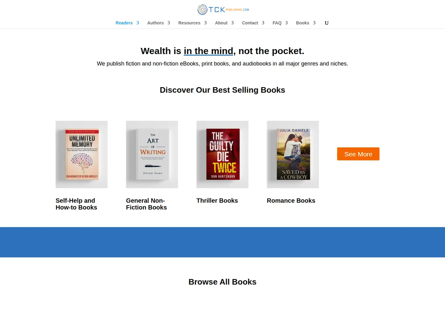 Captured homepage of tckpublishing.com in the current scan