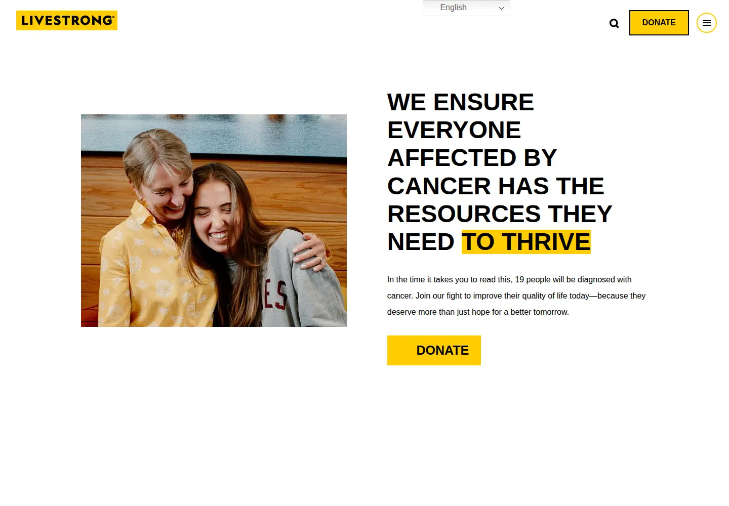 Screenshot of livestrong.org