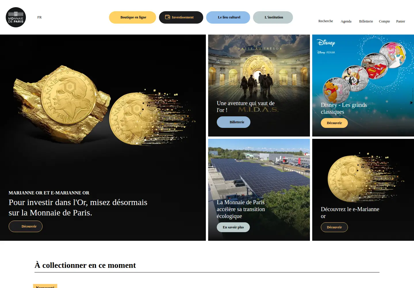 Captured homepage of monnaiedeparis.fr in the current scan