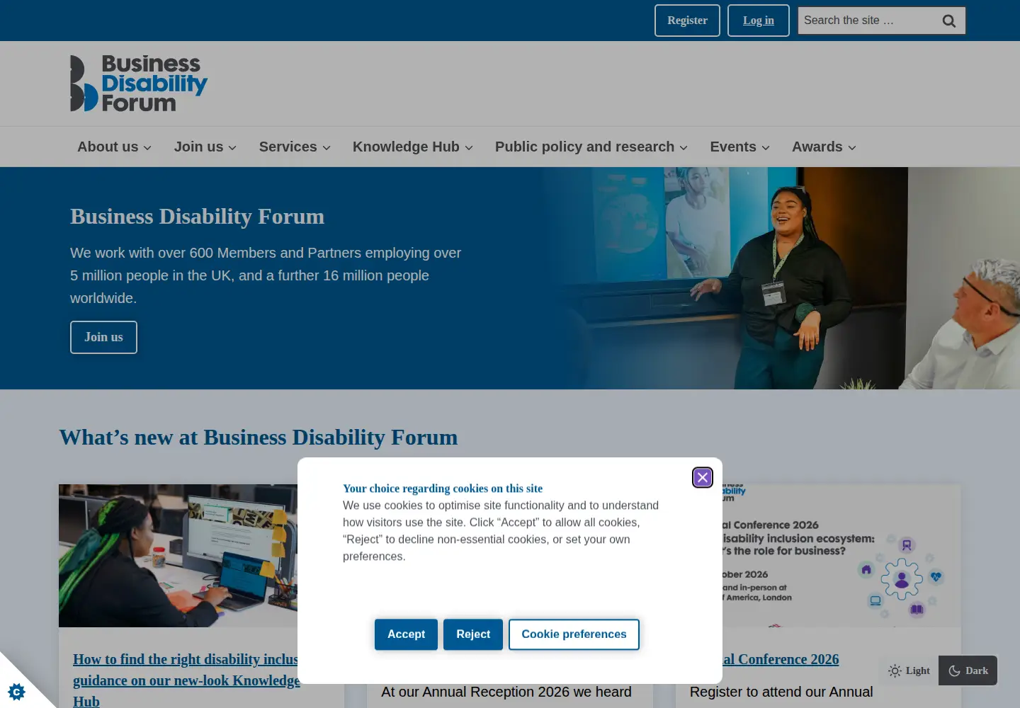 Captured homepage of businessdisabilityforum.org.uk in the current scan