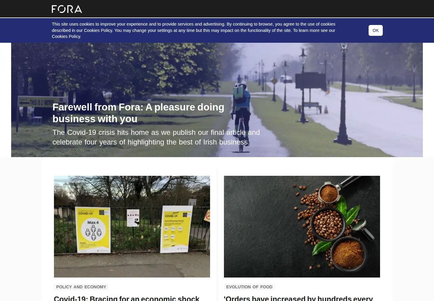 Screenshot of fora.ie